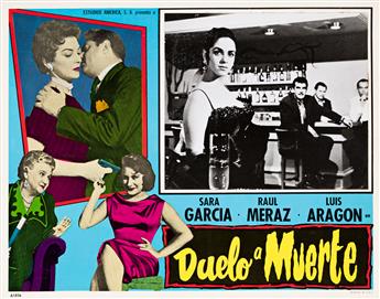 (CINEMA--MEXICAN LOBBY CARDS) A group of approximately 80 vibrantly-colored lobby cards promoting more than 15 different films.